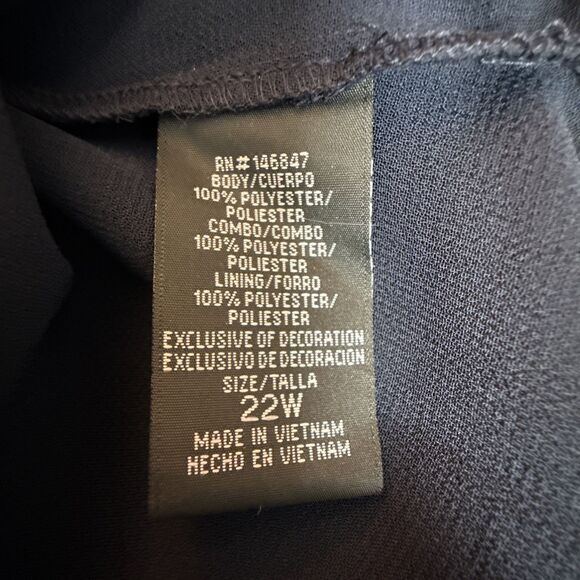 LE BOS 3-PIECE DRESSY PANTS OUTFIT SIZE 22W NAVY BLUE WOMENS Chiffon Lined - Picture 4 of 13